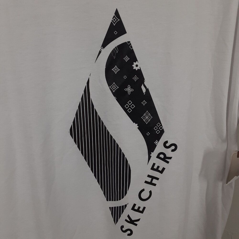 Skechers Adult Mens Large White Short Sleeve T Shirt NWT Tee